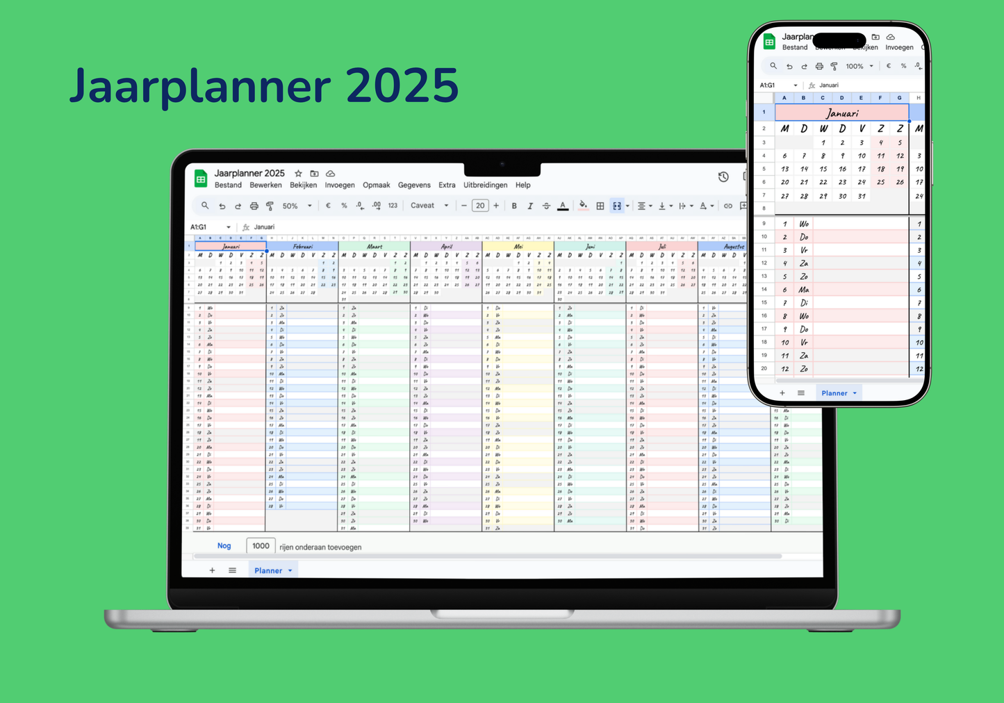 Jaarplanner 2025 | Google Sheets Template