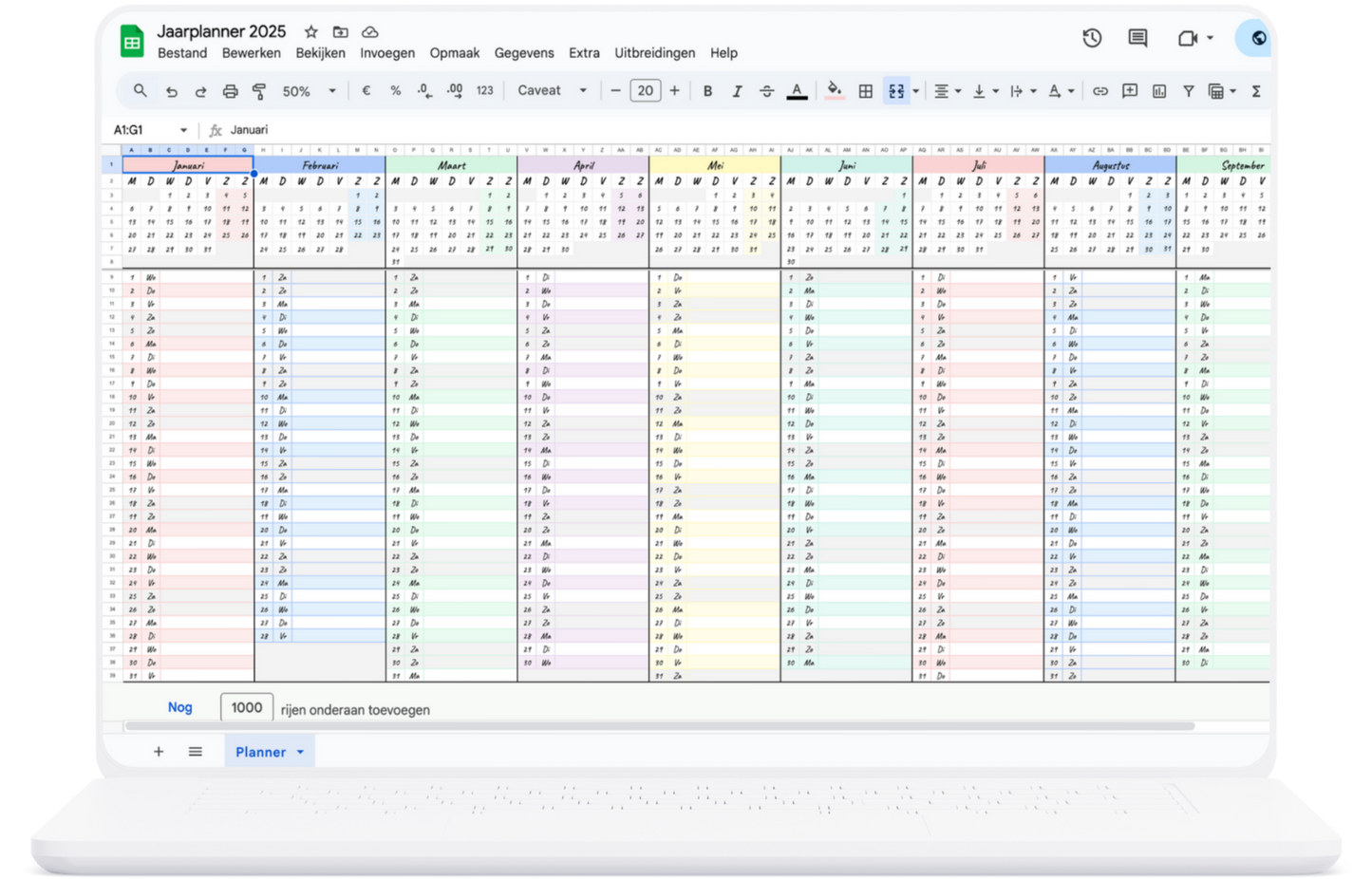 Jaarplanner 2025 | Google Sheets Template