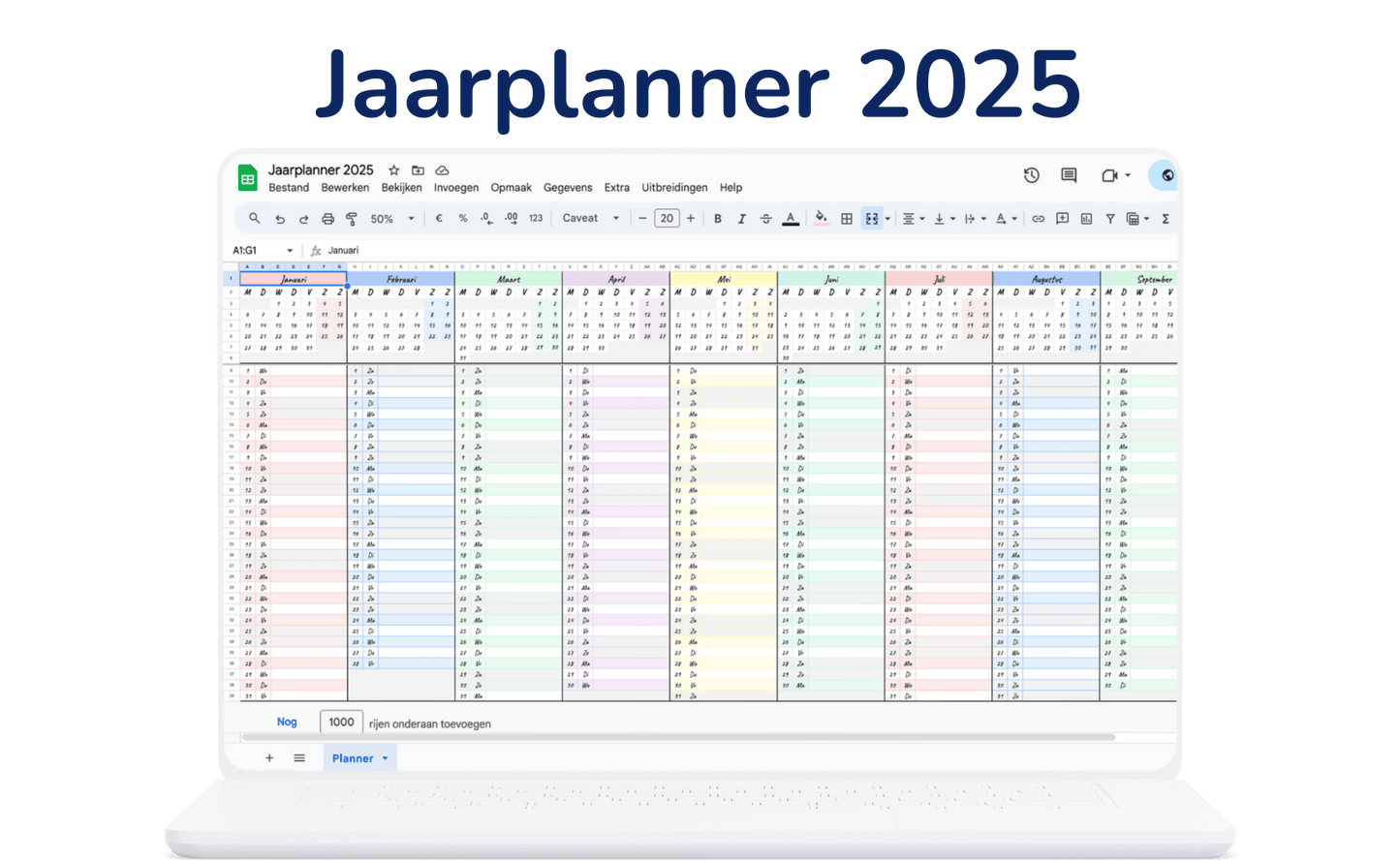 Jaarplanner 2025 | Google Sheets Template
